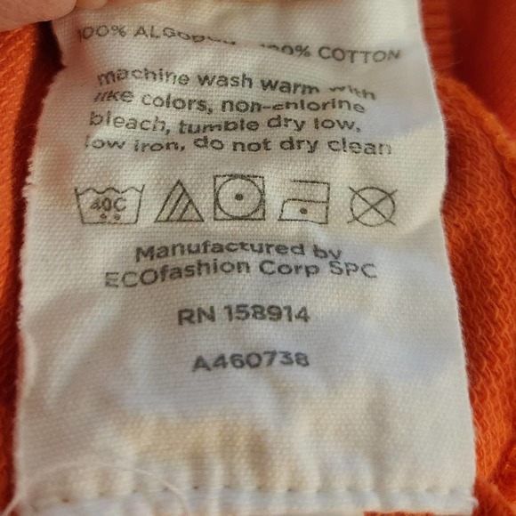 Seed to Style Organically made Orange Sweatshirt size 2X - Picture 10 of 10